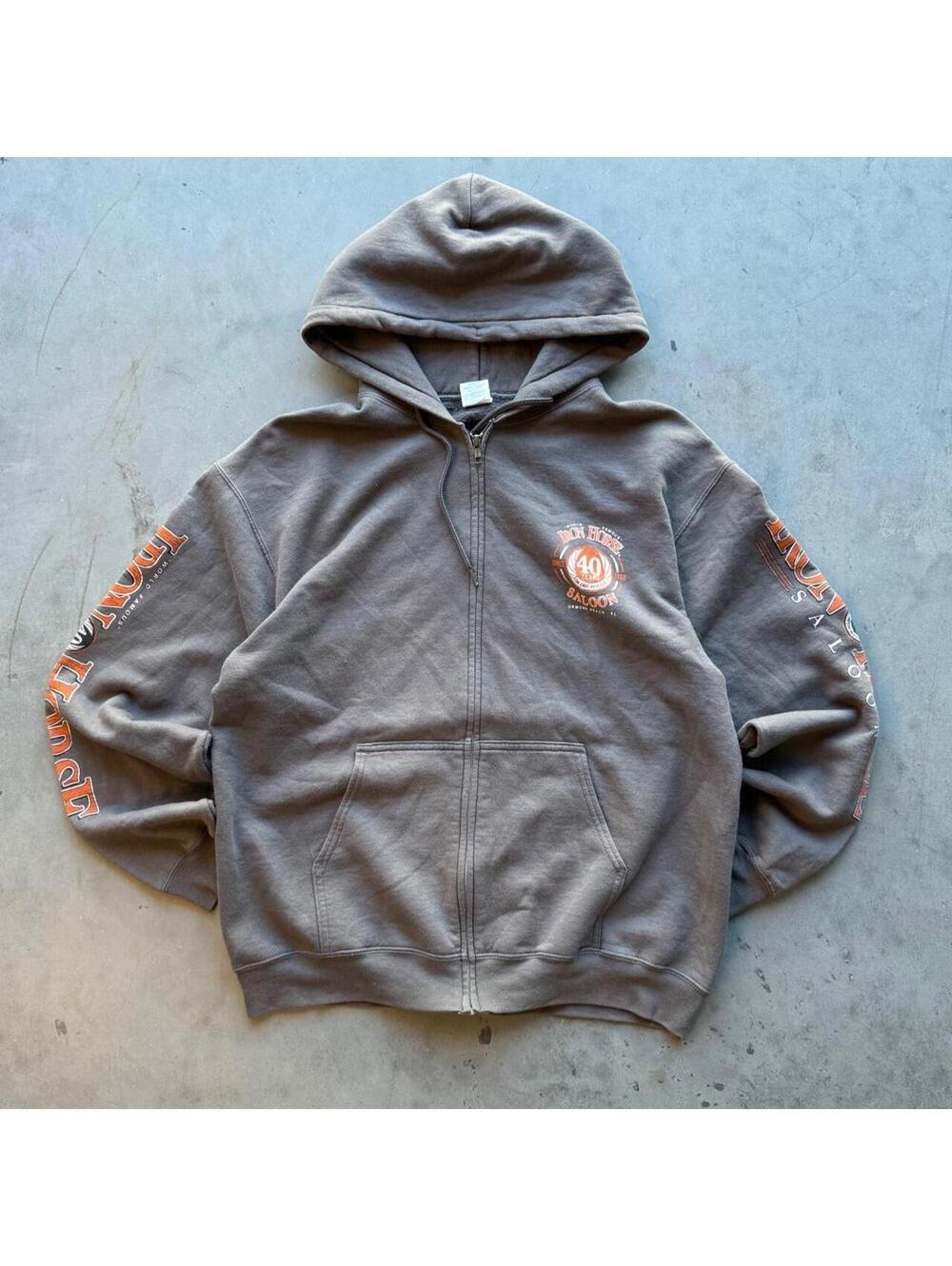 y2k iron horse saloon zip-up hoodie